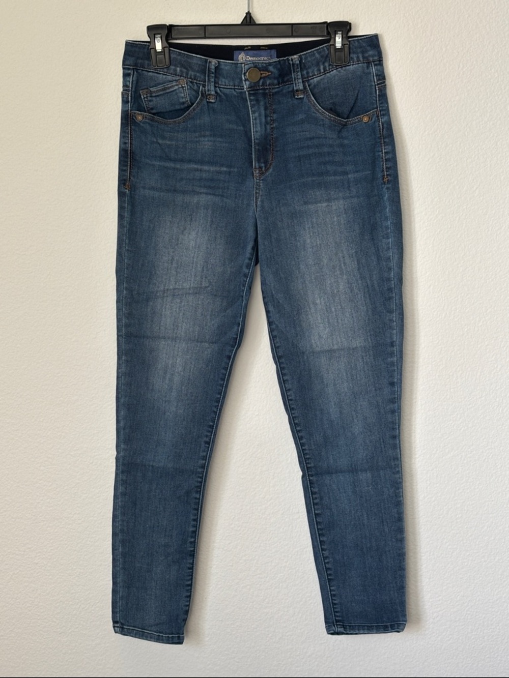 Democracy “AB” Solution High Rise Ankle Skinny Jeans in Medium Blue Wash